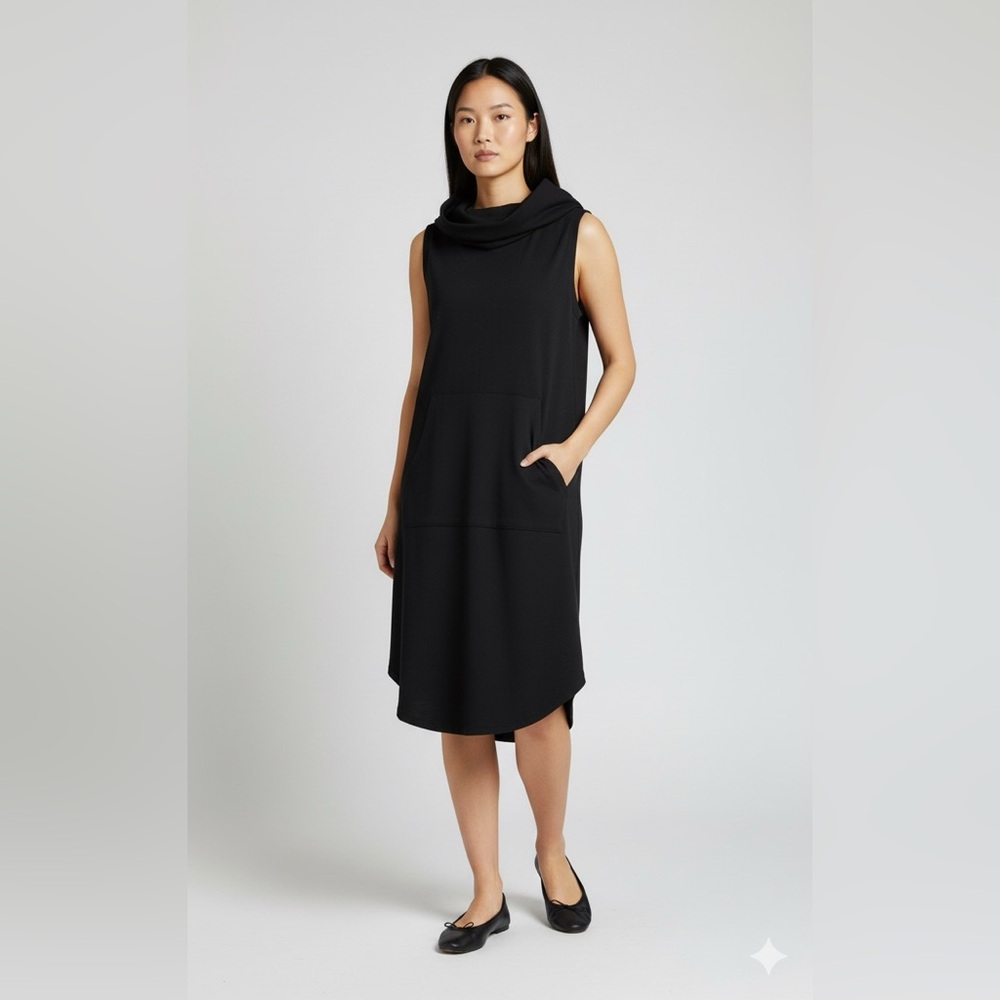 Bobeau NWT Black Sleeveless Hoodie Dress Size Medium